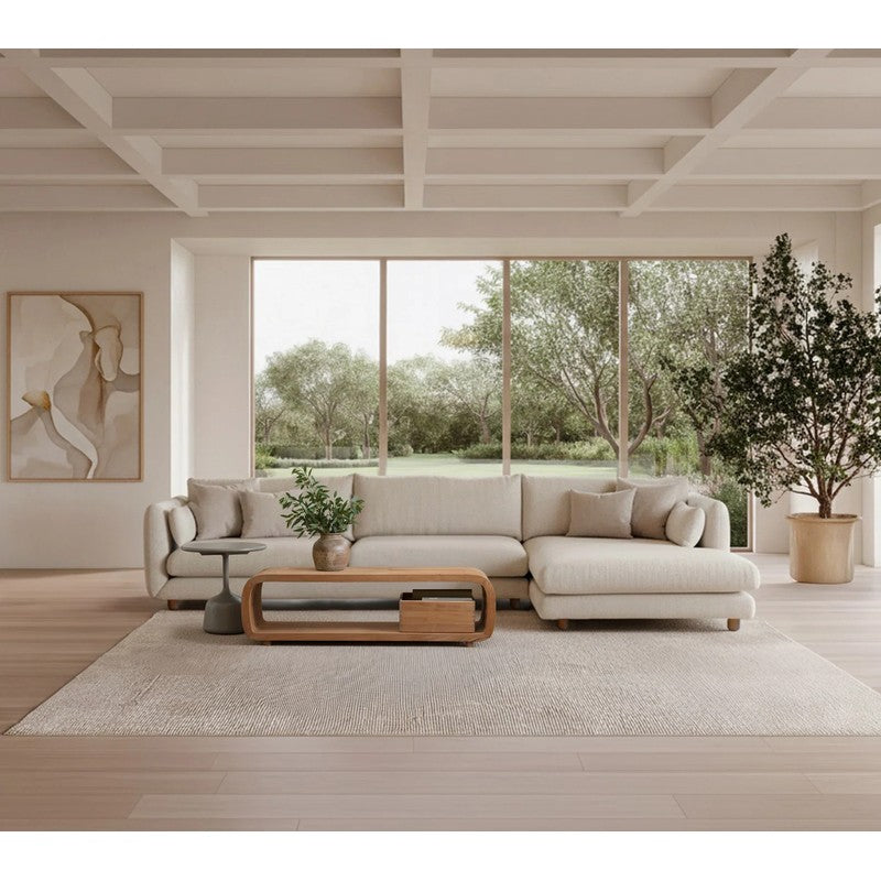 Cane-line Bloom 3-Seater Sofa with Chaise Longue, Teak Legs