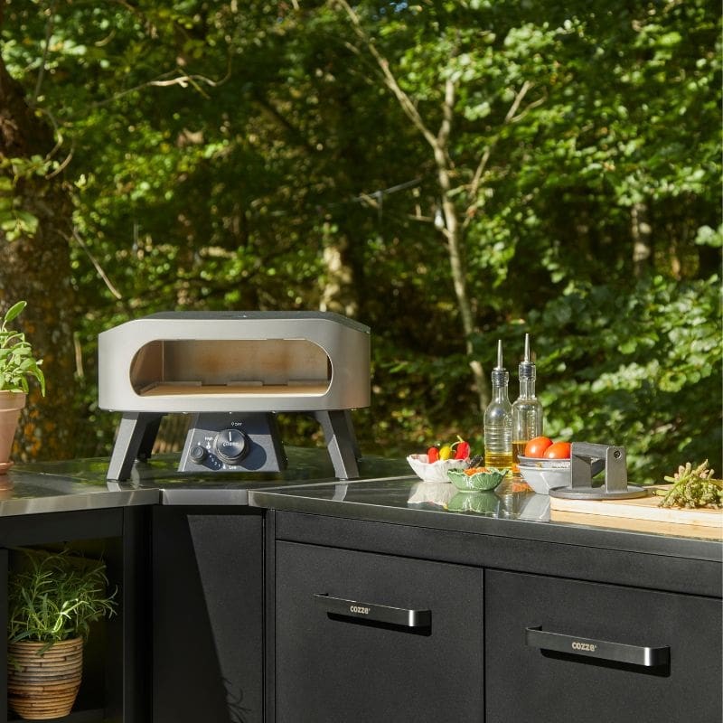 Cozze Classic Gas Pizza Oven 13" Powder-Coated Zinc-Plated Steel, Grey and Black