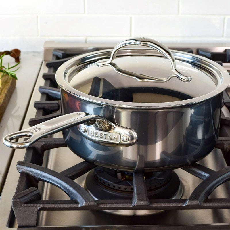 Hestan NanoBond Titanium & Stainless Steel Saucepan with Lid, 22cm