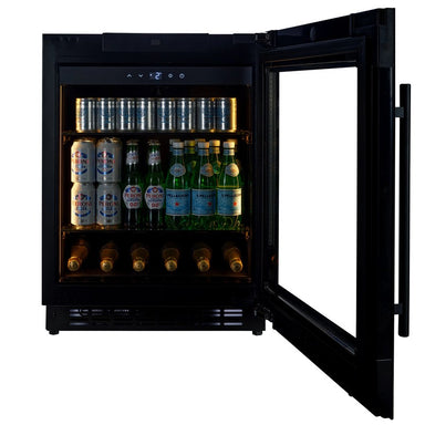 CELLA BV34-BH Beverage Fridge 118L, Black Glass