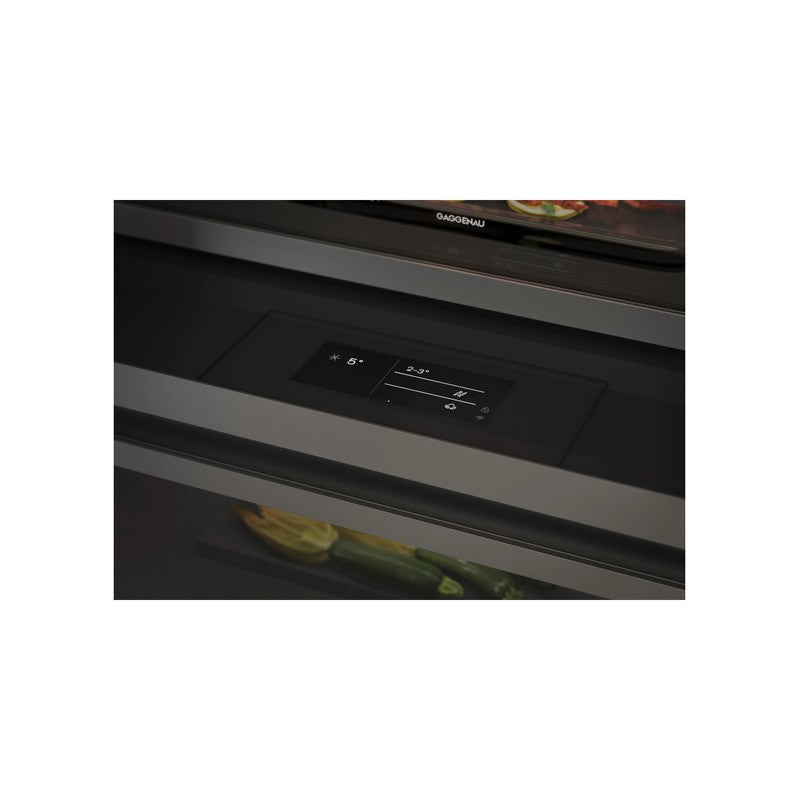 Gaggenau Vario Cooling Expressive Series RVB497190 90cm Fully Integrated Fridge Freezer with Icemaker, Dark Brushed Stainless Steel