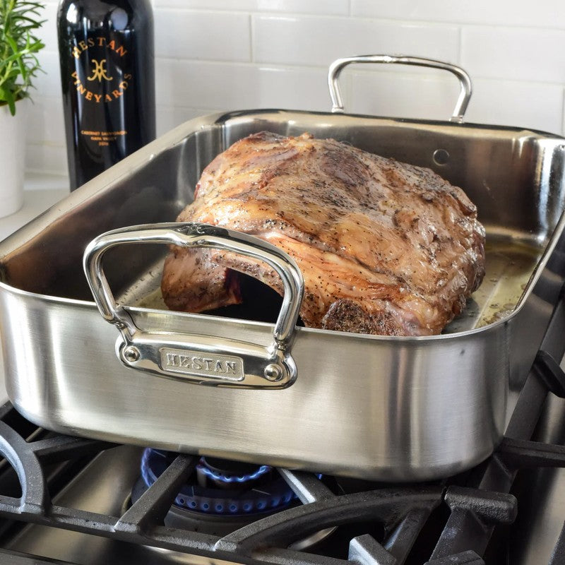 Hestan ProBond Classic Stainless Steel Roasting Pan with Rack