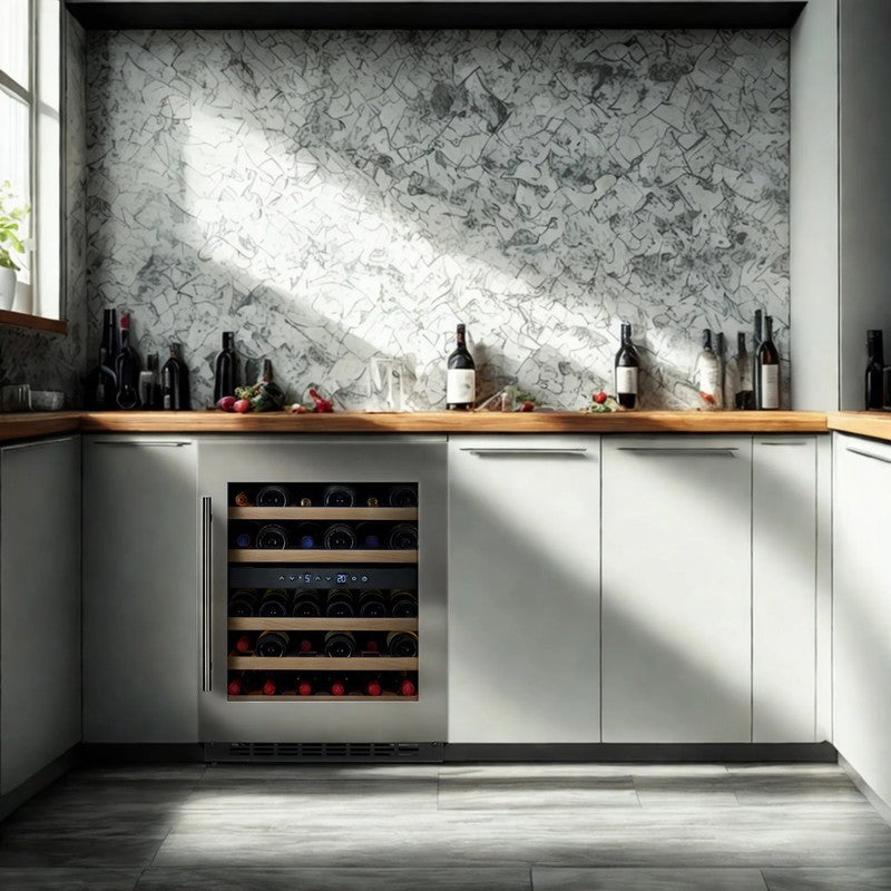 CELLA W34-SSH Stainless Steel Undercounter Wine Cooler 600mm, 36 Burgundy Bottles