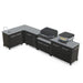 Cozze Modular Outdoor Kitchen Stainless Steel L-Shaped with Gas Grill, Sink & Storage