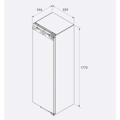 BORA Cool C178KS1 56cm Fully Integrated Larder Fridge with Fixed Hinge