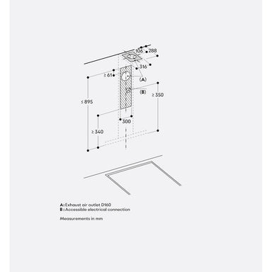 Gaggenau 200 Series AW290110 Stainless Steel Wall-Mounted Cooker Hood 90cm, Stainless Steel Look