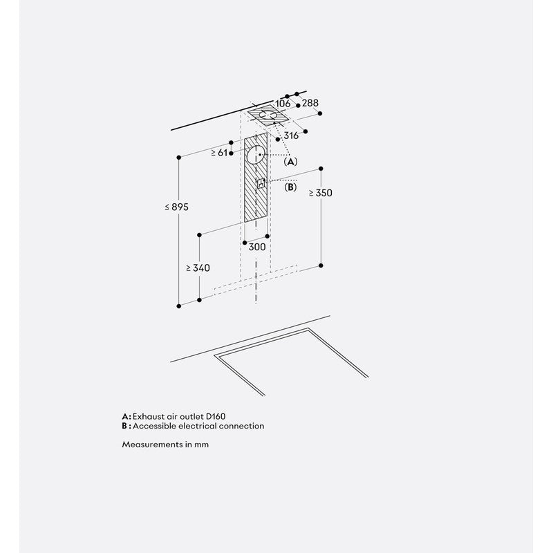 Gaggenau 200 Series AW290110 Stainless Steel Wall-Mounted Cooker Hood 90cm, Stainless Steel Look