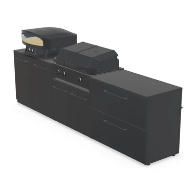 Cozze Elements Modular Outdoor Kitchen with Quattro 900 Grill & Storage, Matte Black