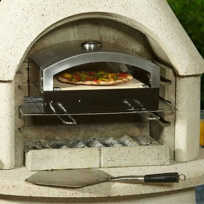 Buschbeck Universal Artisan Enamelled Steel & Stainless Steel Pizza Oven Insert, 20.3cm x 39.7cm x 34.3cm
