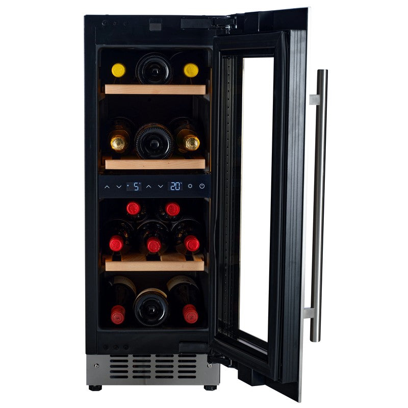 CELLA Kitchenline Stainless Steel Wine Fridge 18 Bottle, Stainless Steel