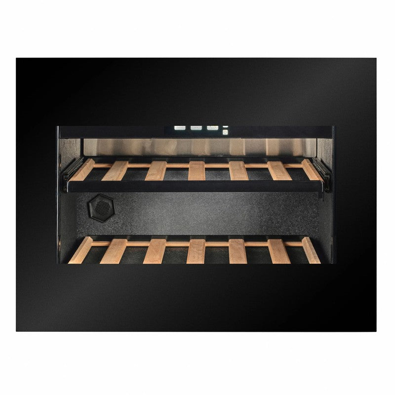 CELLA WI-17B-TO Integrated Wine Cooler 17 Bottle, Black Glass