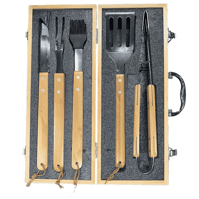 Wolf 5 Piece BBQ Set with Wooden Box