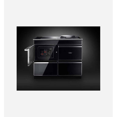 Aga ERA 110 Cast Iron Electric Cooker with Induction Hob, Black with Polished Chrome Trim