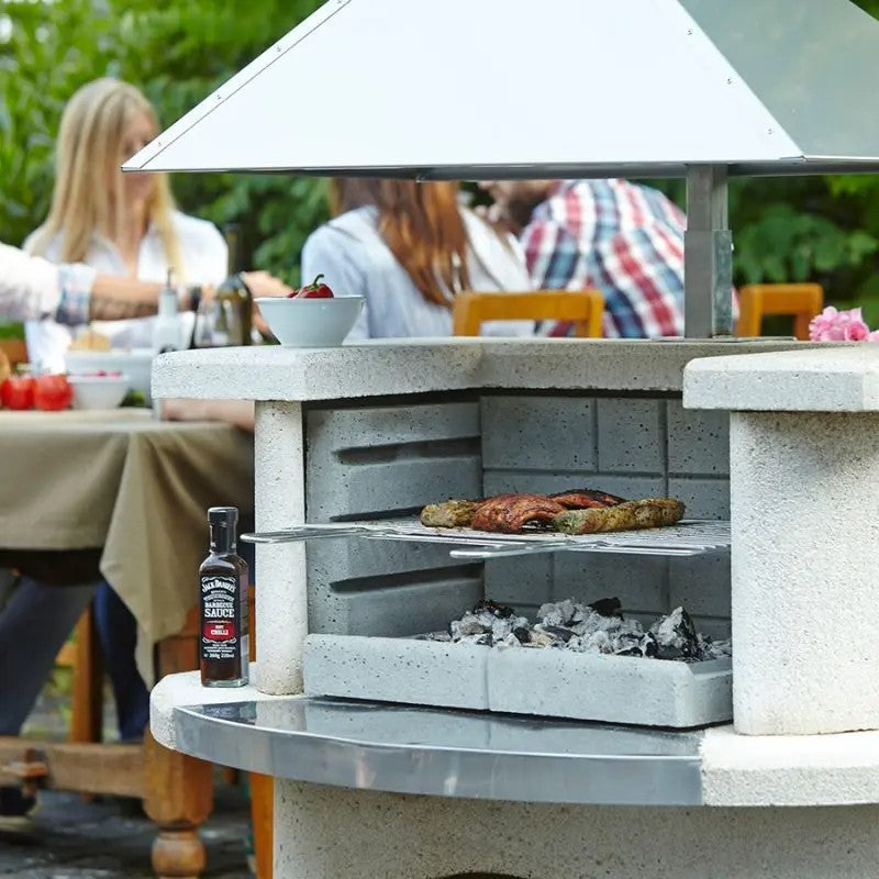 Buschbeck Venedig Masonry Barbecue Granite with Stainless Steel Hood