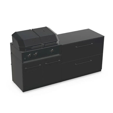 Cozze Elements Modular Outdoor Kitchen with Quattro 900 Grill & Storage, Matte Black