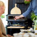 Cozze Table with Pull Out Stainless Steel Outdoor Table with Pull-Out Prep Shelf & Tool Hooks
