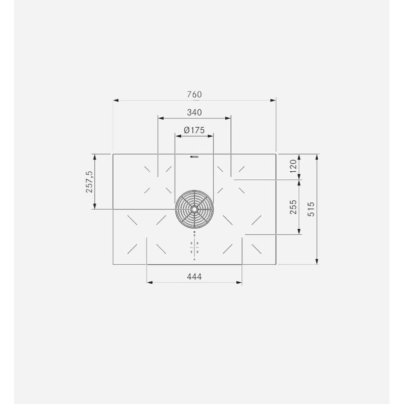 Bora PURU Ceramic Venting Induction Hob 76cm, Pure Black