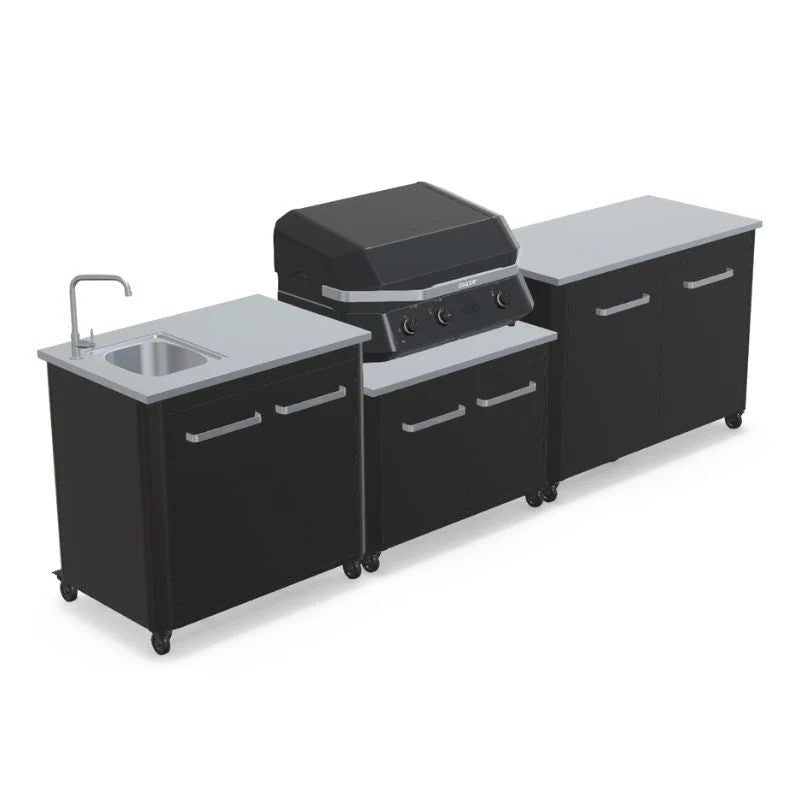 Cozze Modular Outdoor Kitchen Steel with Gas Grill, Storage & Sink