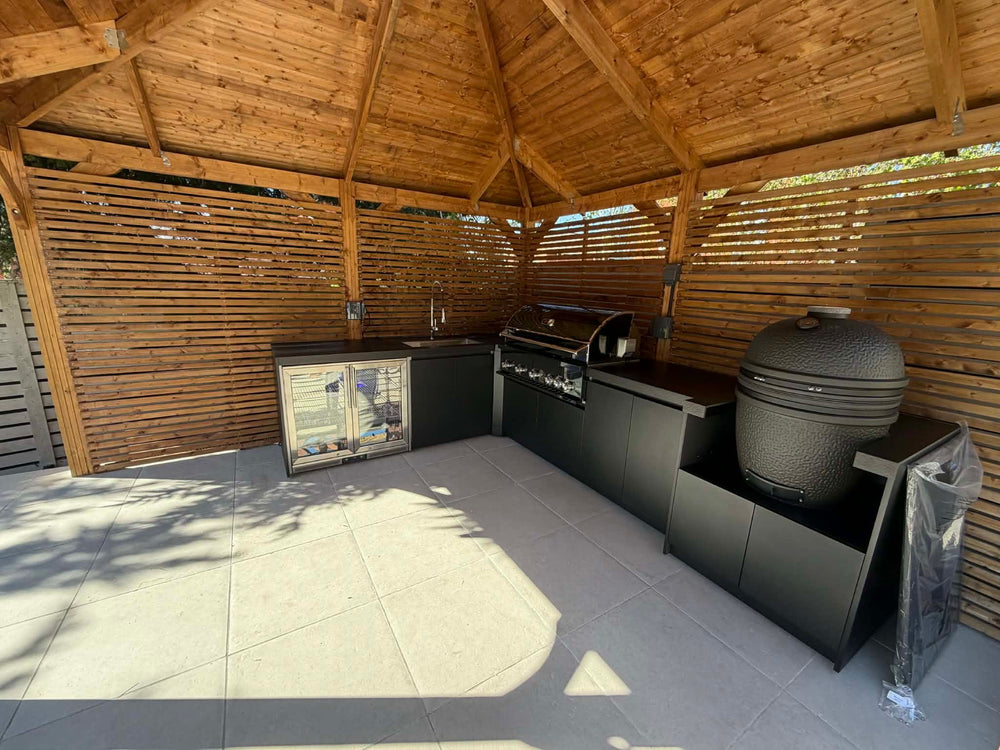 Whistler Fairford Grey Modular Outdoor Kitchen with Burford 5-Burner BBQ | 3.1m x 5.1m