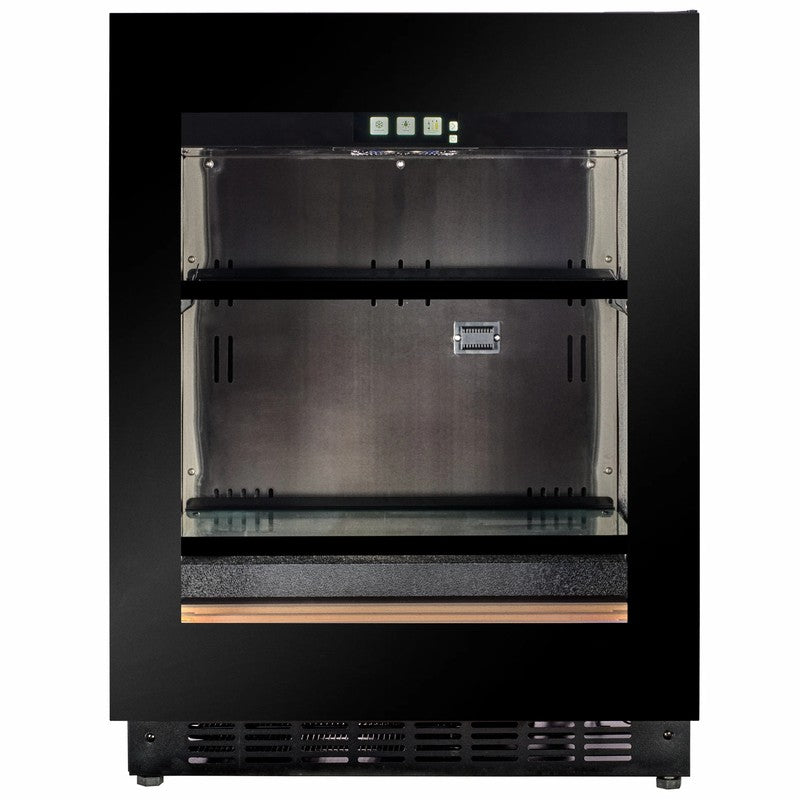 CELLA Kitchenline Beverage Fridge 77L, Black Glass