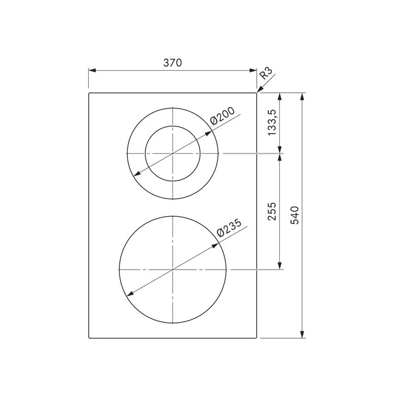 Bora PKCH3 37cm Ceramic Hyper Cooktop 1-Ring/2-Ring