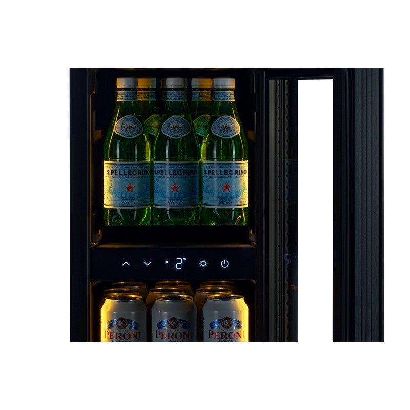 CELLA Kitchenline BV18B-TO Glass Beverage Fridge 51L, Black Glass
