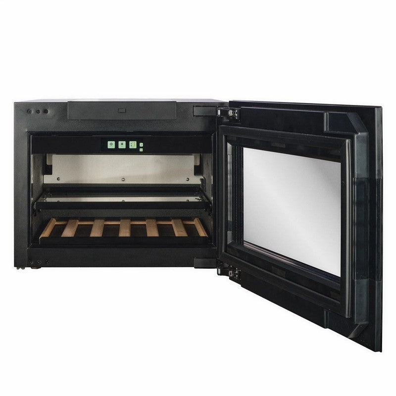 CELLA BVI-17B-TO Push To Open Integrated Beverage Fridge 37L, Black Glass