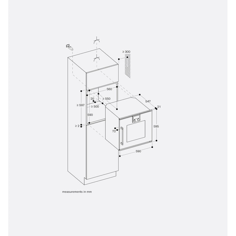 Gaggenau 200 Series BOP250102 Built-In Pyrolytic Single Oven with Right Hand Hinge, Anthracite
