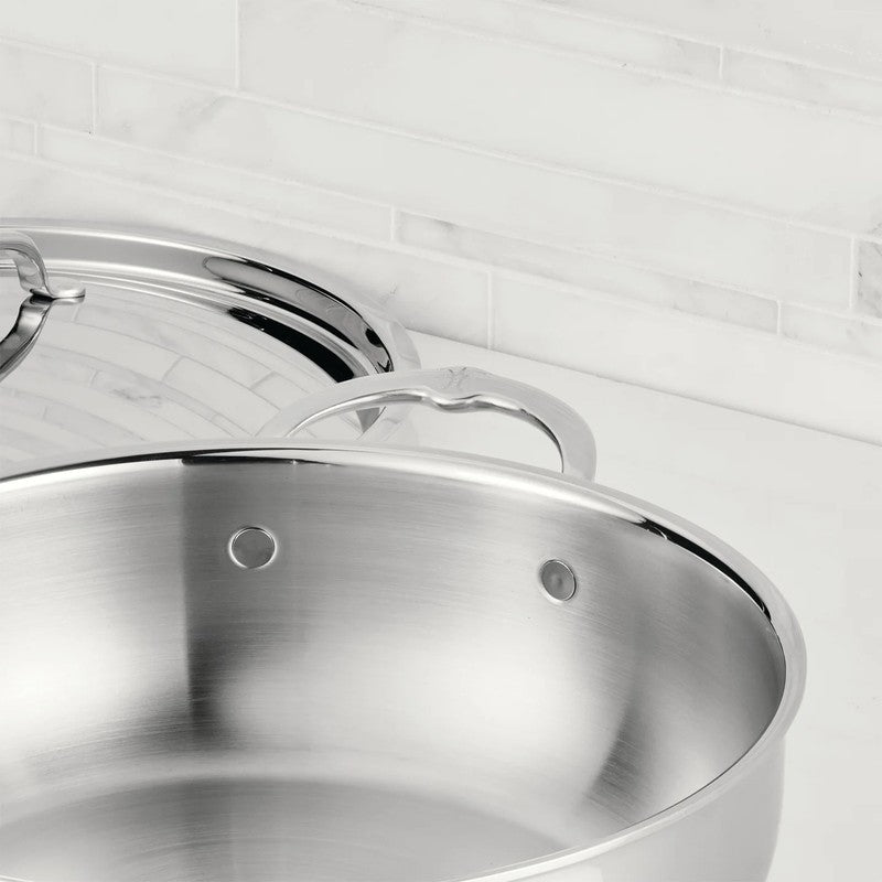 Hestan ProBond Luxe Stainless Steel Essential Pan with Lid, Mirror-Polished
