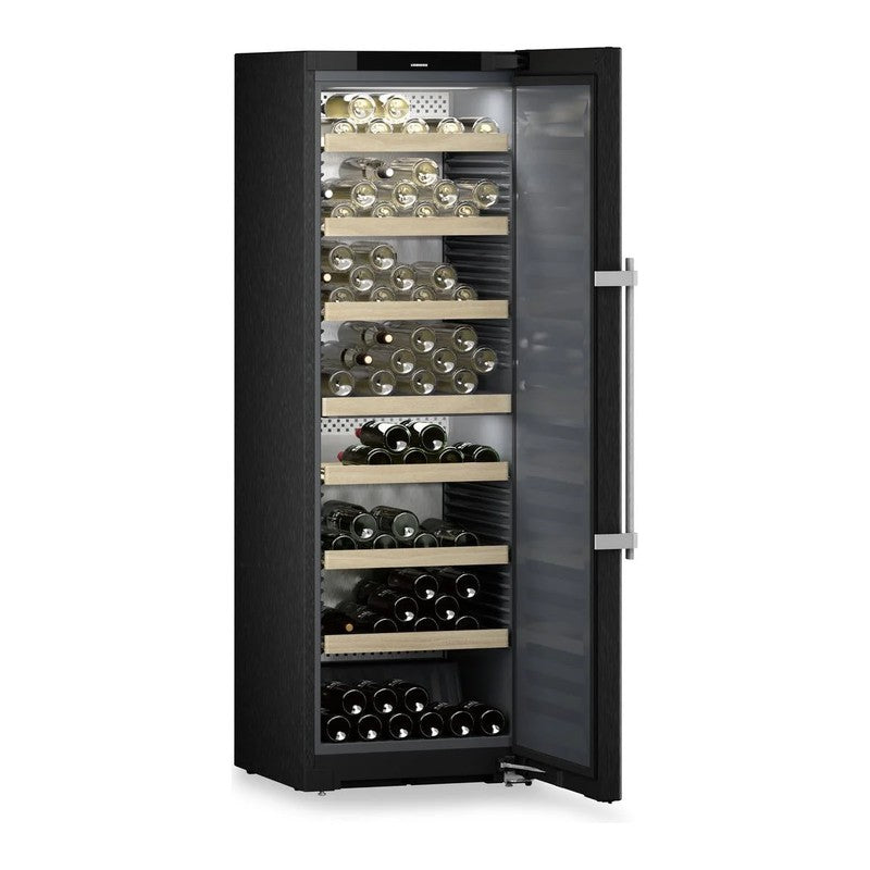 Liebherr Vinidor WSbsi 5252 155 Bottle 2-Zone Freestanding Wine Cabinet, Black Steel