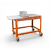 Blok ENKAI Corten Steel Charcoal Table Grill with Stainless Half Top & Round Bar Grill Top