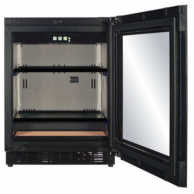 CELLA KITCHENLINE BV30B-TO Shallow Drinks Fridge 60cm Undercounter, Black Glass