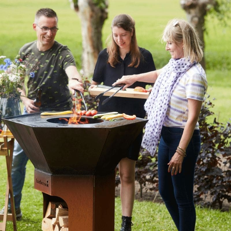 Barbecook Nestor Original Wood Corten Steel Plancha Grill
