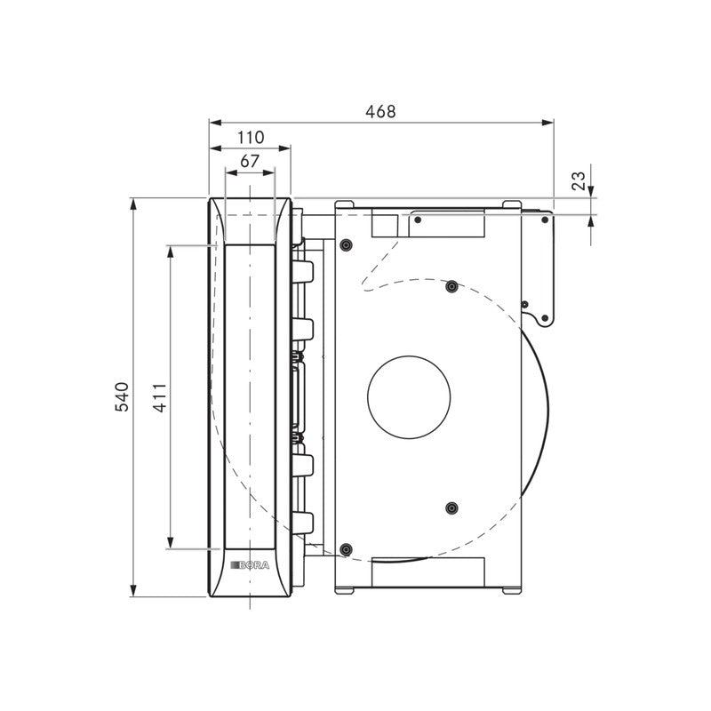 Bora PKAS3 46.8cm Stainless Steel Professional 3.0 Pro Cooktop Extractor with Integrated Fan