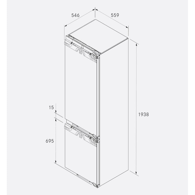 Bora C194KG Cool Combi XL 56cm Built-In Fridge Freezer