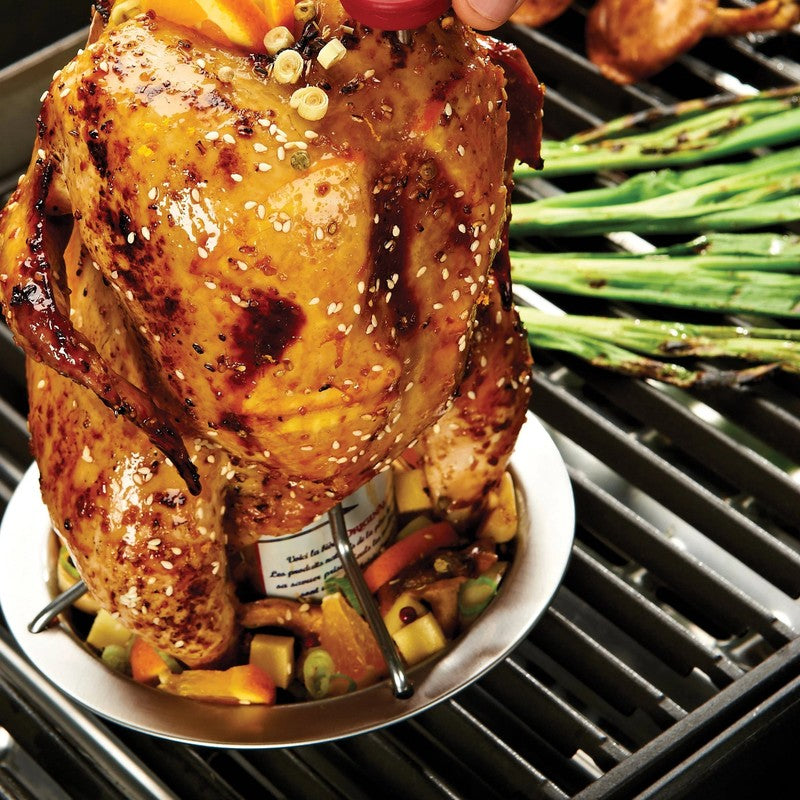 Broil King Chicken Roaster with Stainless Steel Supports, Pan & Thermometer