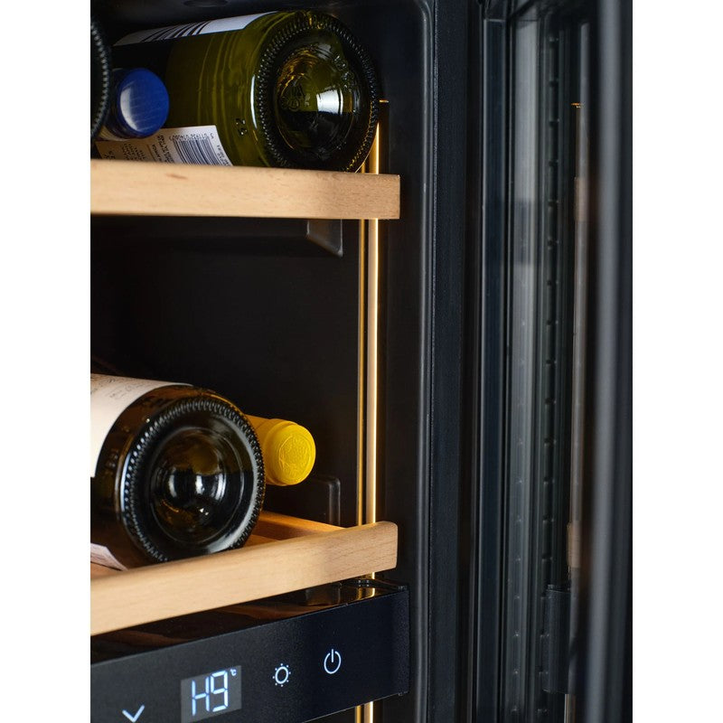 CELLA KITCHENLINE W18D-SSH Stainless Steel Undercounter Wine Cooler 30cm, Stainless Glass