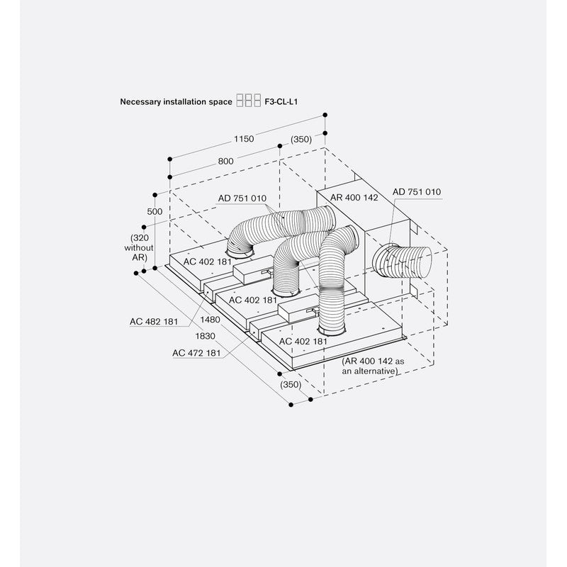 Gaggenau 400 Series AC402181 80cm Stainless Steel Ceiling Ventilation