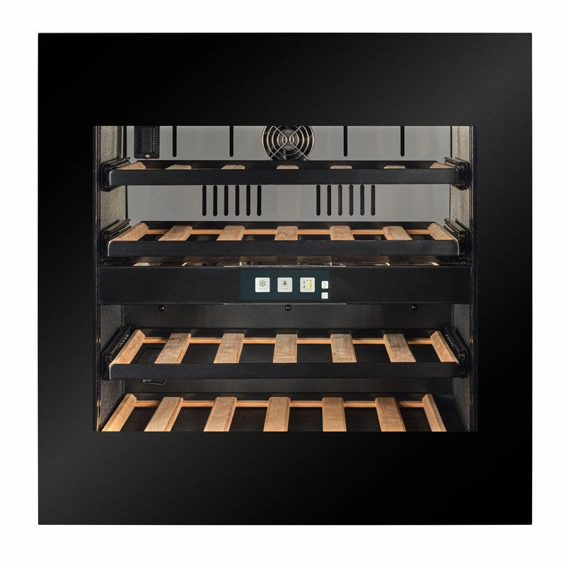 CELLA WI-24B-TO Integrated Wine Cooler 24 Bottle, Black Glass