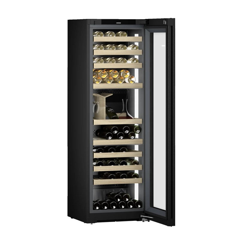 Liebherr Vinidor Selection WPgbi 5283 85 Bottle 3-Zone Wine Cabinet with Glass Door, Black Steel