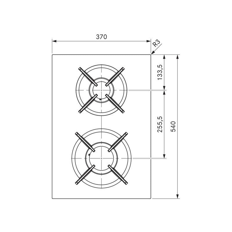 Bora PKG3 37cm Gas Cooktop, Black