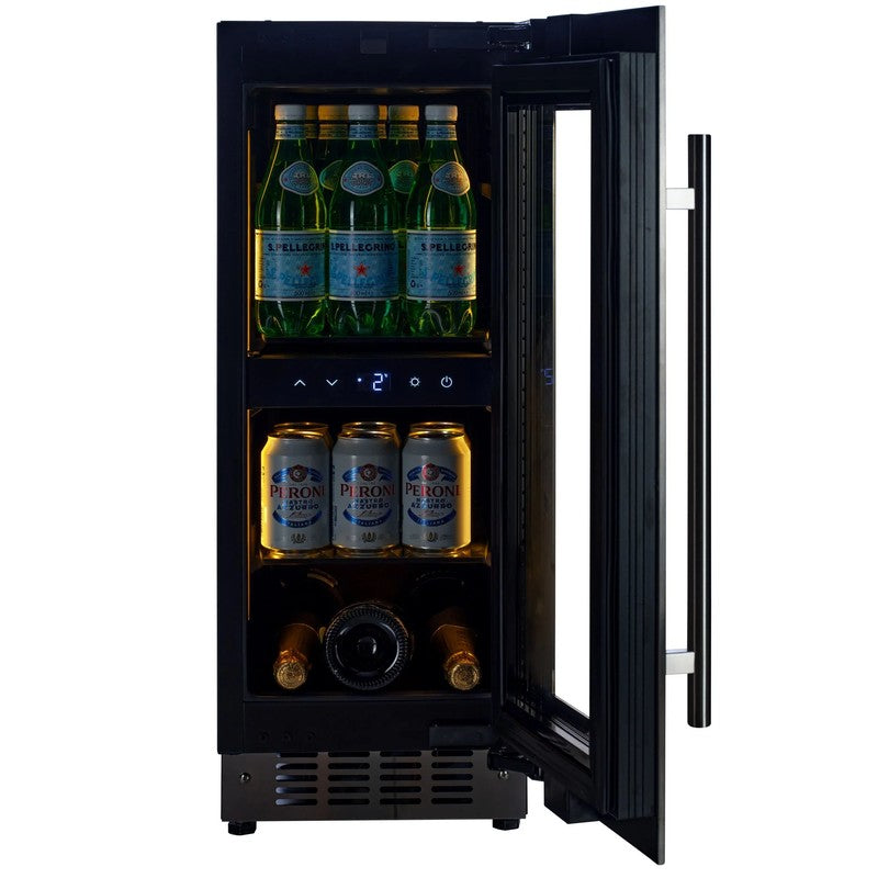 CELLA Kitchenline Stainless Steel Undercounter Drinks Fridge 300mm, Stainless Steel
