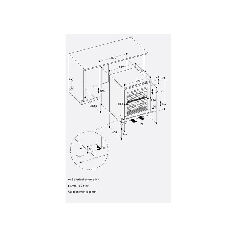 Gaggenau 200 Series RW204070 Oak & Aluminium Wine Storage 60cm