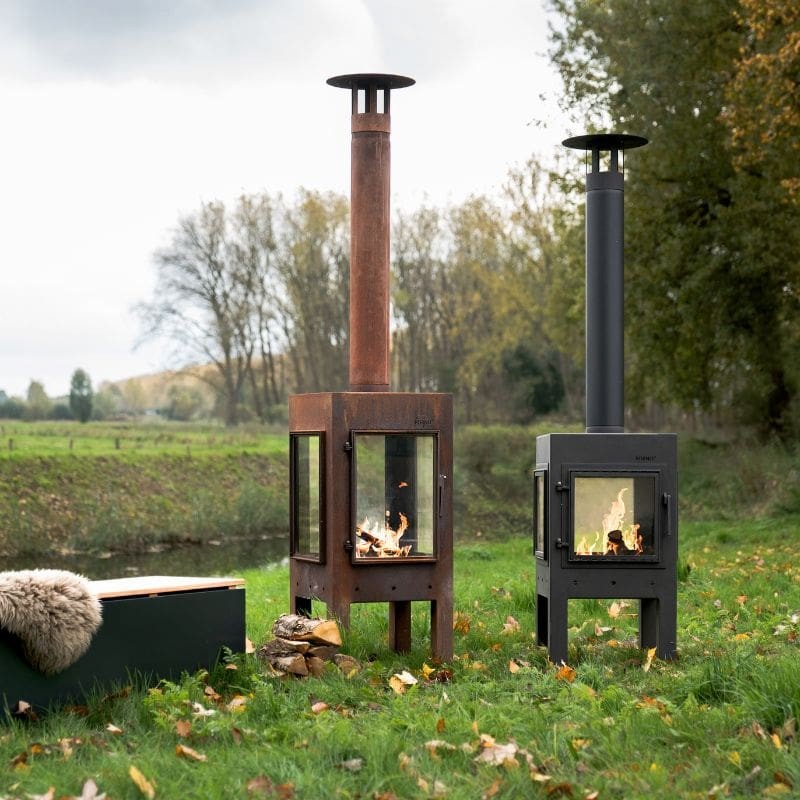 Adezz Forno DIGNA Corten Steel Outdoor Fireplace with Front Door