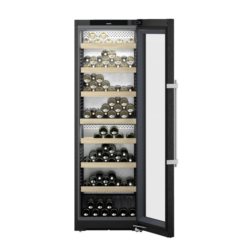 Liebherr Vinidor WPbsi 5252 Steel Wine Cabinet 155 Bottle with Glass Door, Black
