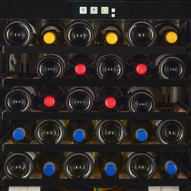 CELLA Kitchenline Wine Fridge 33 Bottle, Black Glass