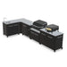 Cozze Modular Outdoor Kitchen Stainless Steel L-Shaped with Gas Grill, Sink & Storage