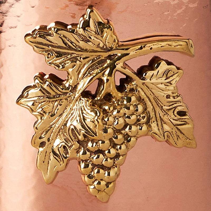 Ruffoni Utensil Holder with Grape, Hammered Copper