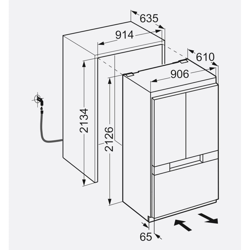 Liebherr ECBN9673 Fully Integrated Frost Free Fridge Freezer 510L with Ice & Water