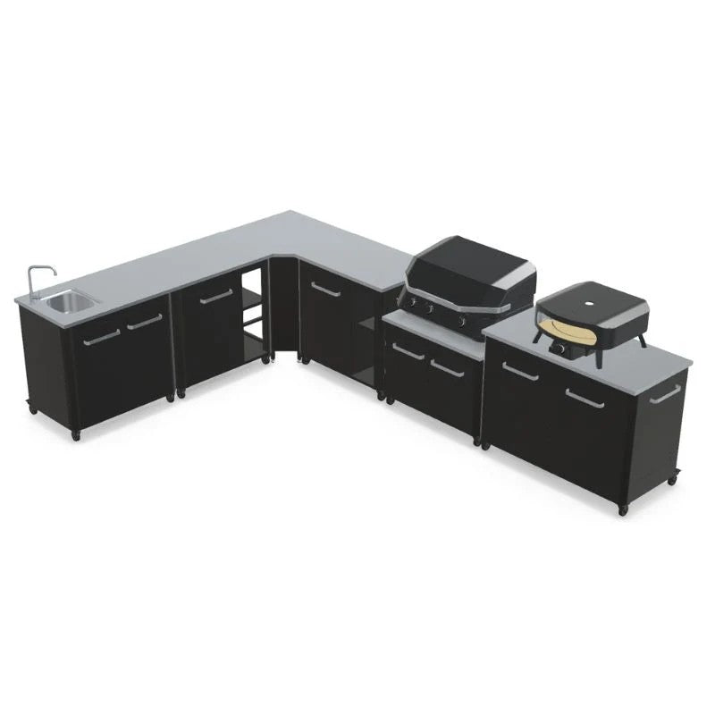Cozze Modular Outdoor Kitchen Stainless Steel with Gas Grill, Sink & Storage